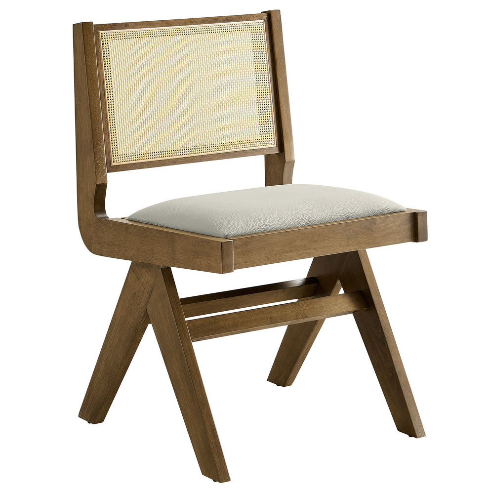 Thera Vegan Leather and Cane Dining Side Chairs Set of 2 by Modway | Dining Chairs | Modishstore - 12