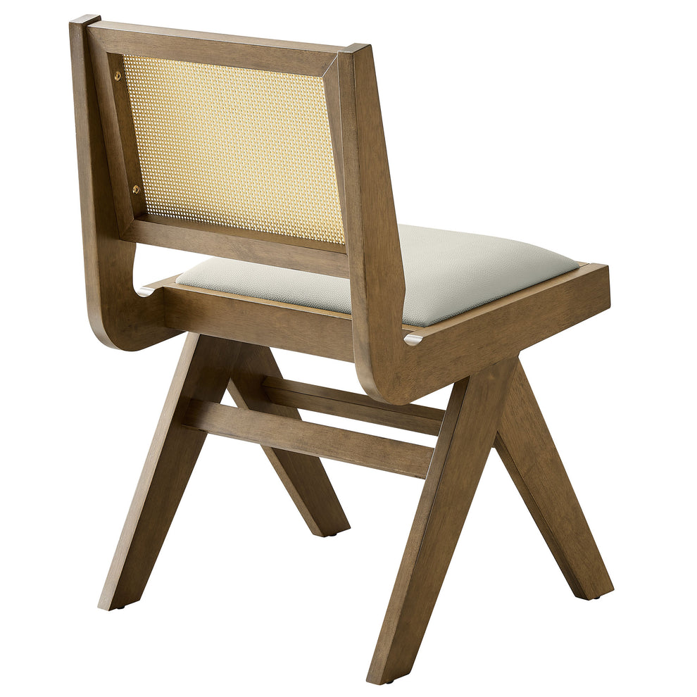 Thera Vegan Leather and Cane Dining Side Chairs Set of 2 by Modway | Dining Chairs | Modishstore - 14