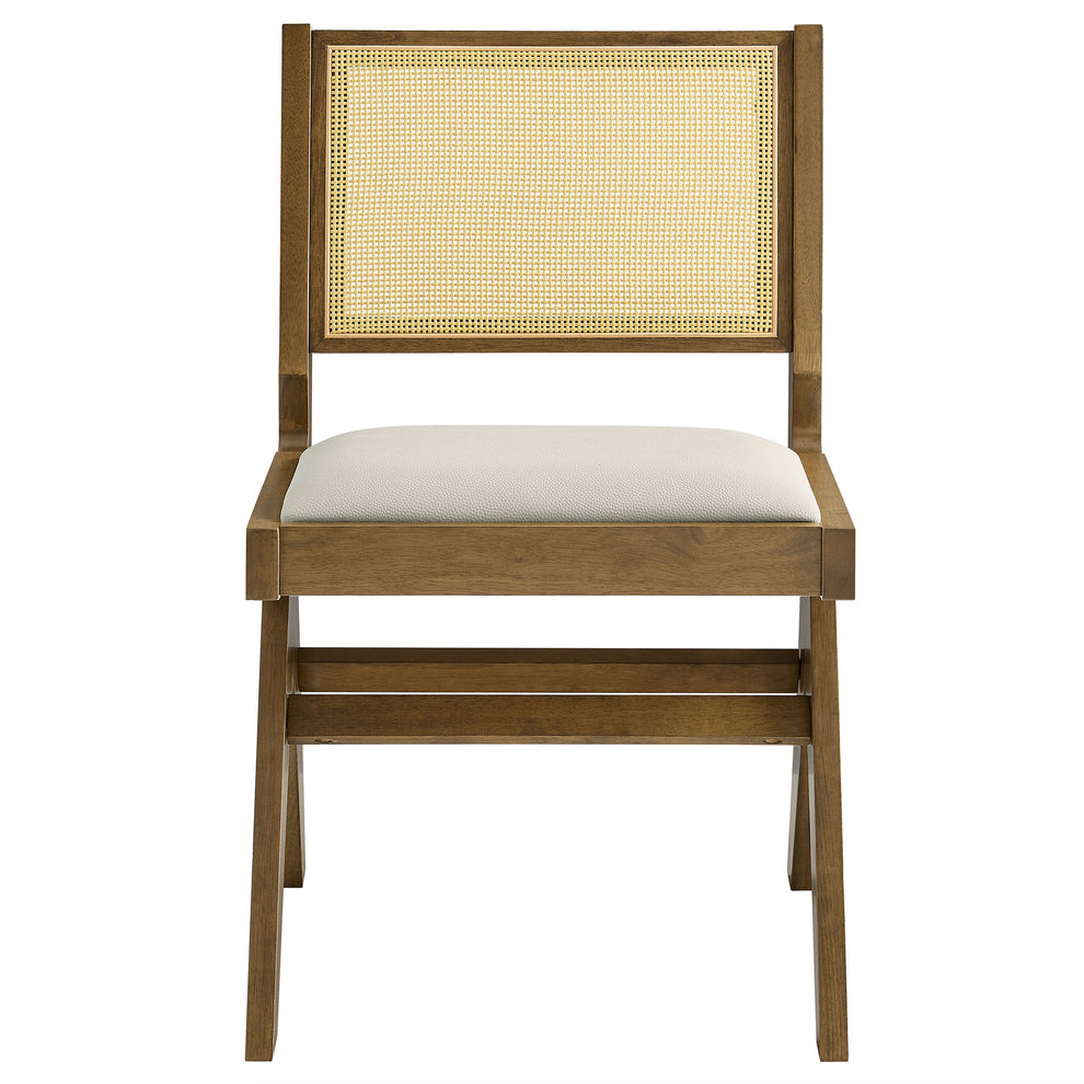 Thera Vegan Leather and Cane Dining Side Chairs Set of 2 by Modway | Dining Chairs | Modishstore - 15