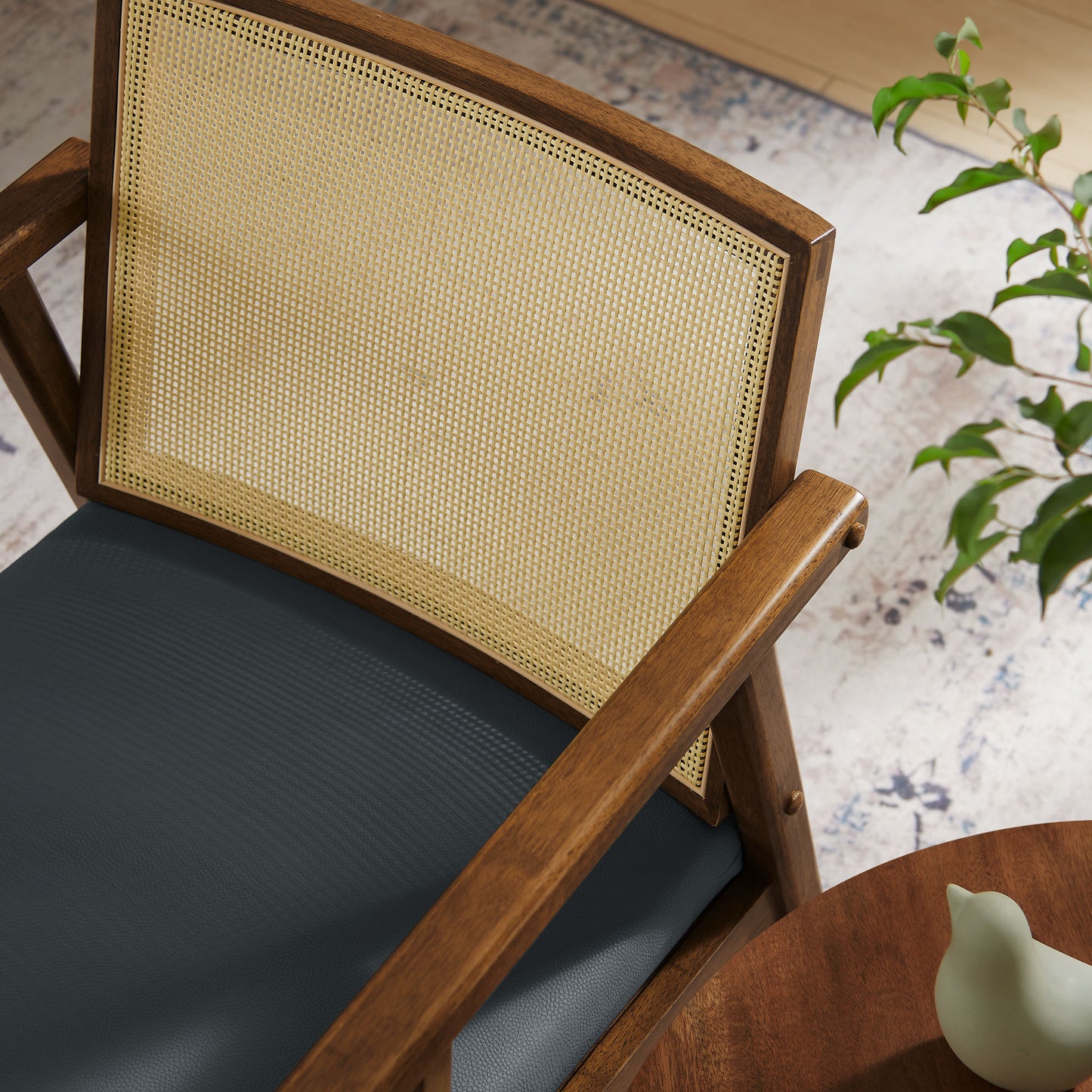 Thera Vegan Leather and Cane Accent Armchairs Set of 2 by Modway | Sofa Set | Modishstore - 8