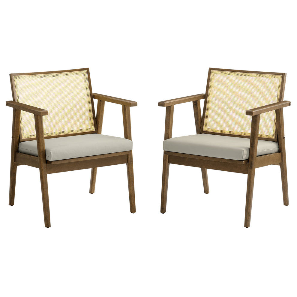 Thera Vegan Leather and Cane Accent Armchairs Set of 2 by Modway | Sofa Set | Modishstore - 11