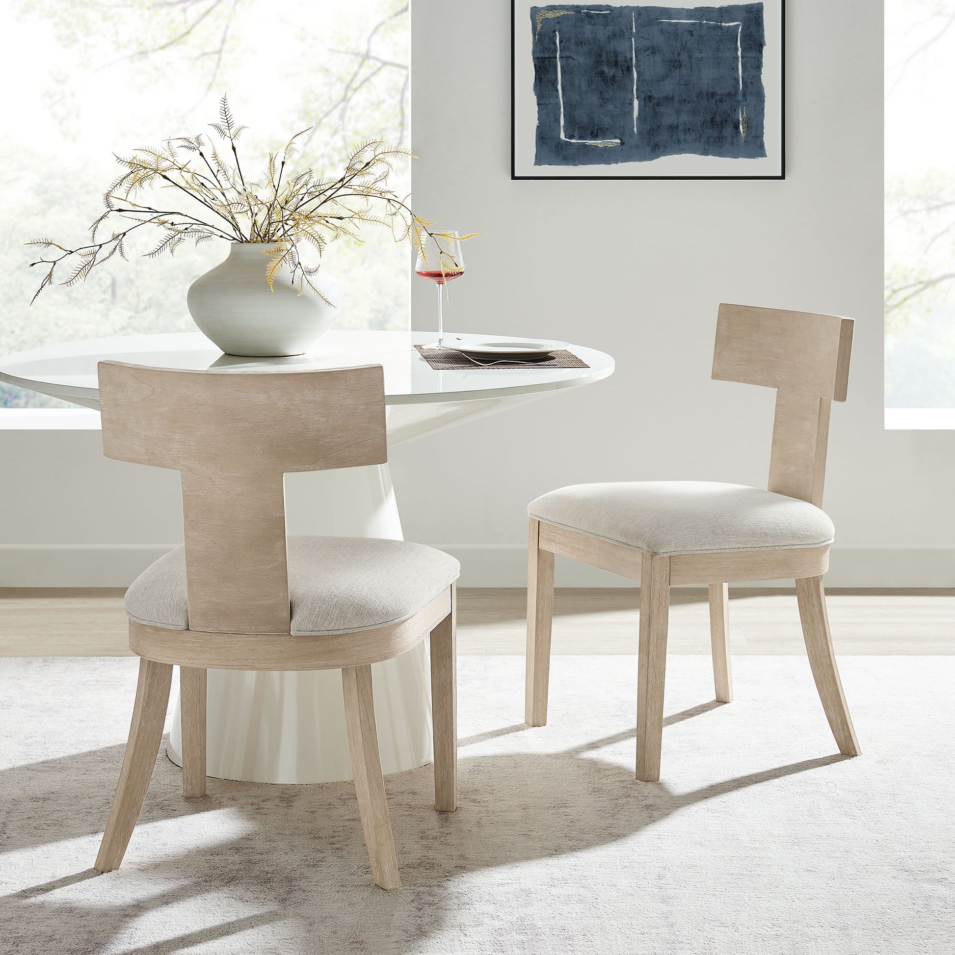 Peregrine Wood and Fabric Upholstered Dining Chairs Set of 2 by Modway | Dining Chairs | Modishstore - 18