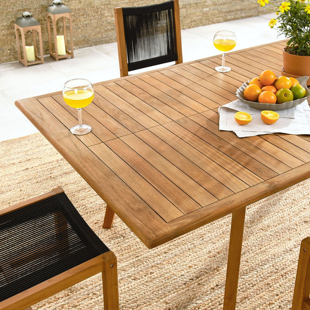 Vienna 7-Piece Outdoor Patio Teak and Rope Dining Set with Armless Chairs by Modway | Outdoor Dining Sets | Modishstore - 3