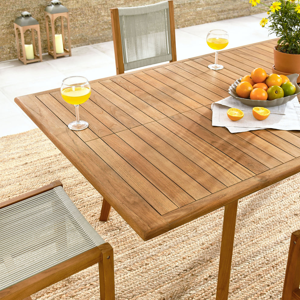 Vienna 7-Piece Outdoor Patio Teak and Rope Dining Set with Armless Chairs by Modway | Outdoor Dining Sets | Modishstore - 8