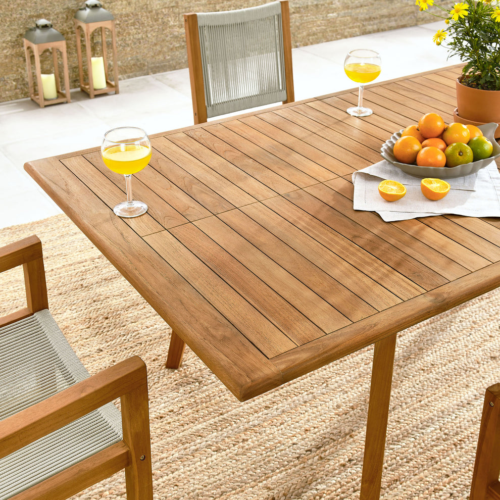 Vienna 7-Piece Outdoor Patio Teak and Rope Dining Set by Modway | Outdoor Dining Sets | Modishstore - 9