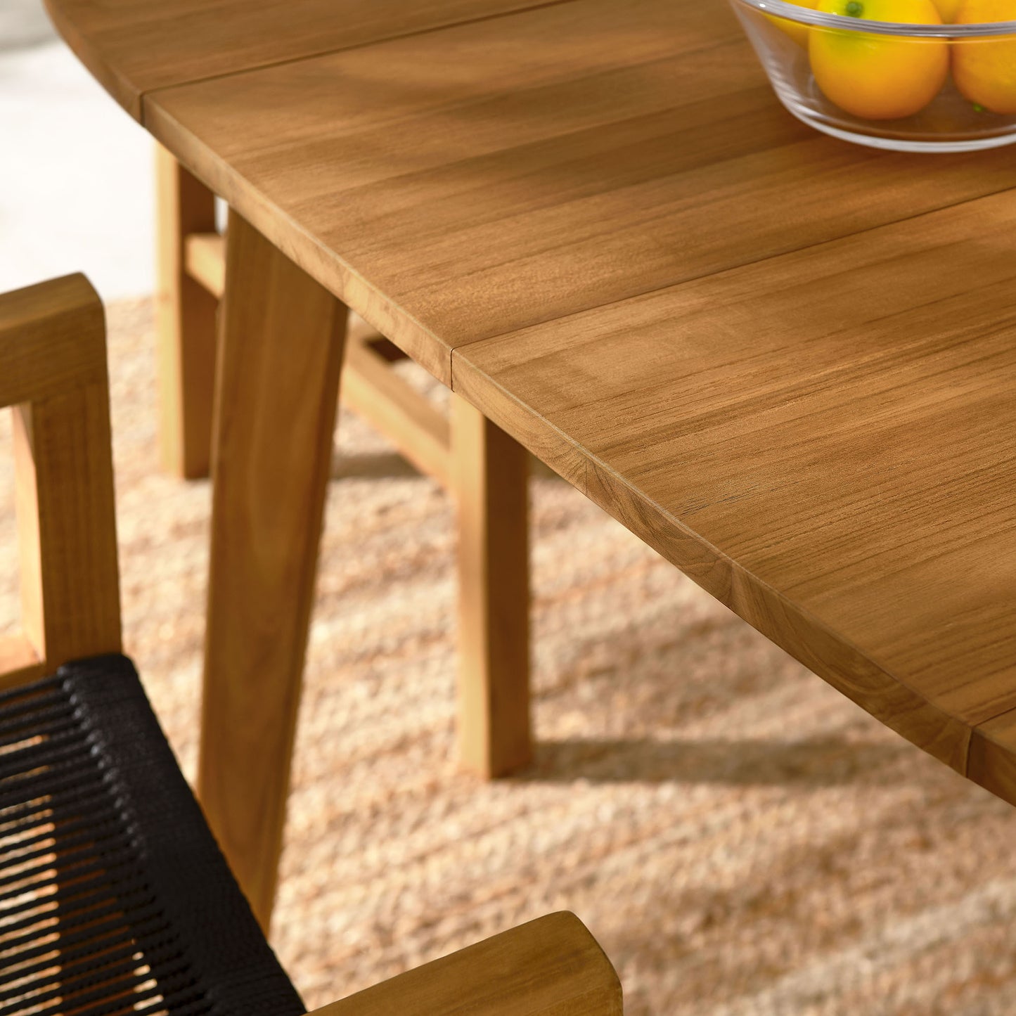 Vienna 5-Piece Outdoor Patio Teak and Rope Dining Set with Armchairs by Modway | Outdoor Patio Daybed | Modishstore - 3