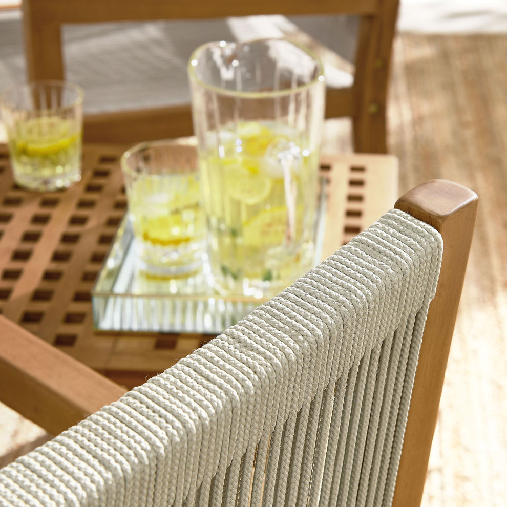 Vienna 3-Piece Outdoor Patio Teak and Rope Armchairs with Folding Side Table by Modway | Outdoor Chairs | Modishstore - 8