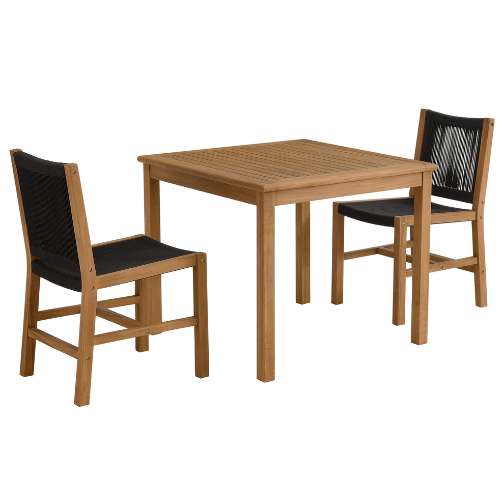 Vienna 3-Piece Outdoor Patio Teak and Rope Dining Set with Armless Chiars by Modway | Outdoor Dining Sets | Modishstore - 2
