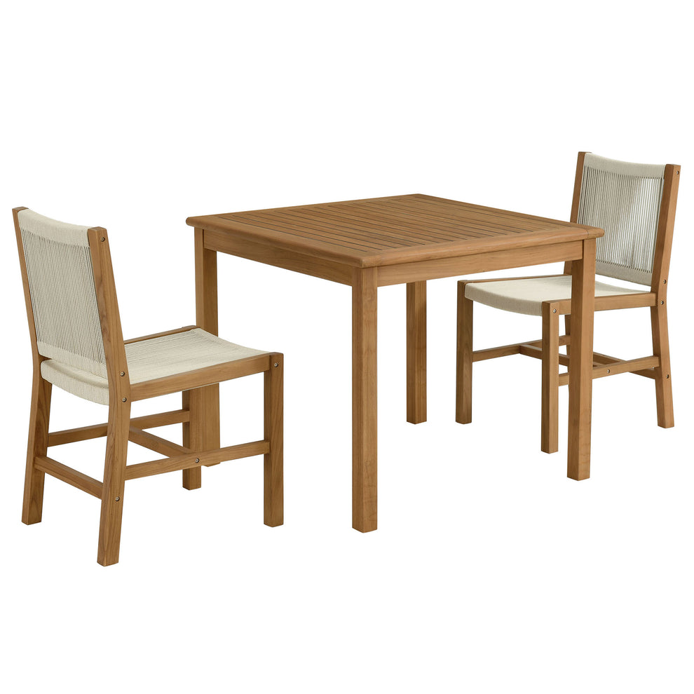 Vienna 3-Piece Outdoor Patio Teak and Rope Dining Set with Armless Chiars by Modway | Outdoor Dining Sets | Modishstore - 7