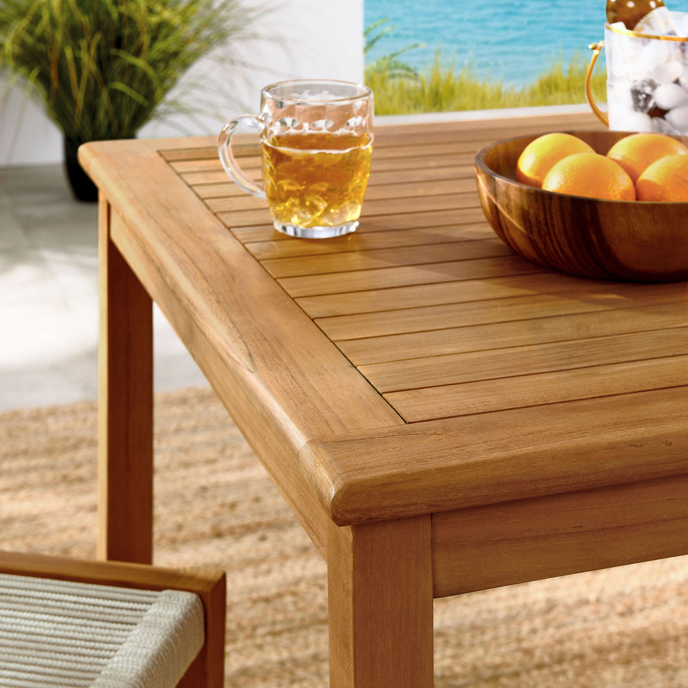 Vienna 3-Piece Outdoor Patio Teak and Rope Dining Set with Armless Chiars by Modway | Outdoor Dining Sets | Modishstore - 8