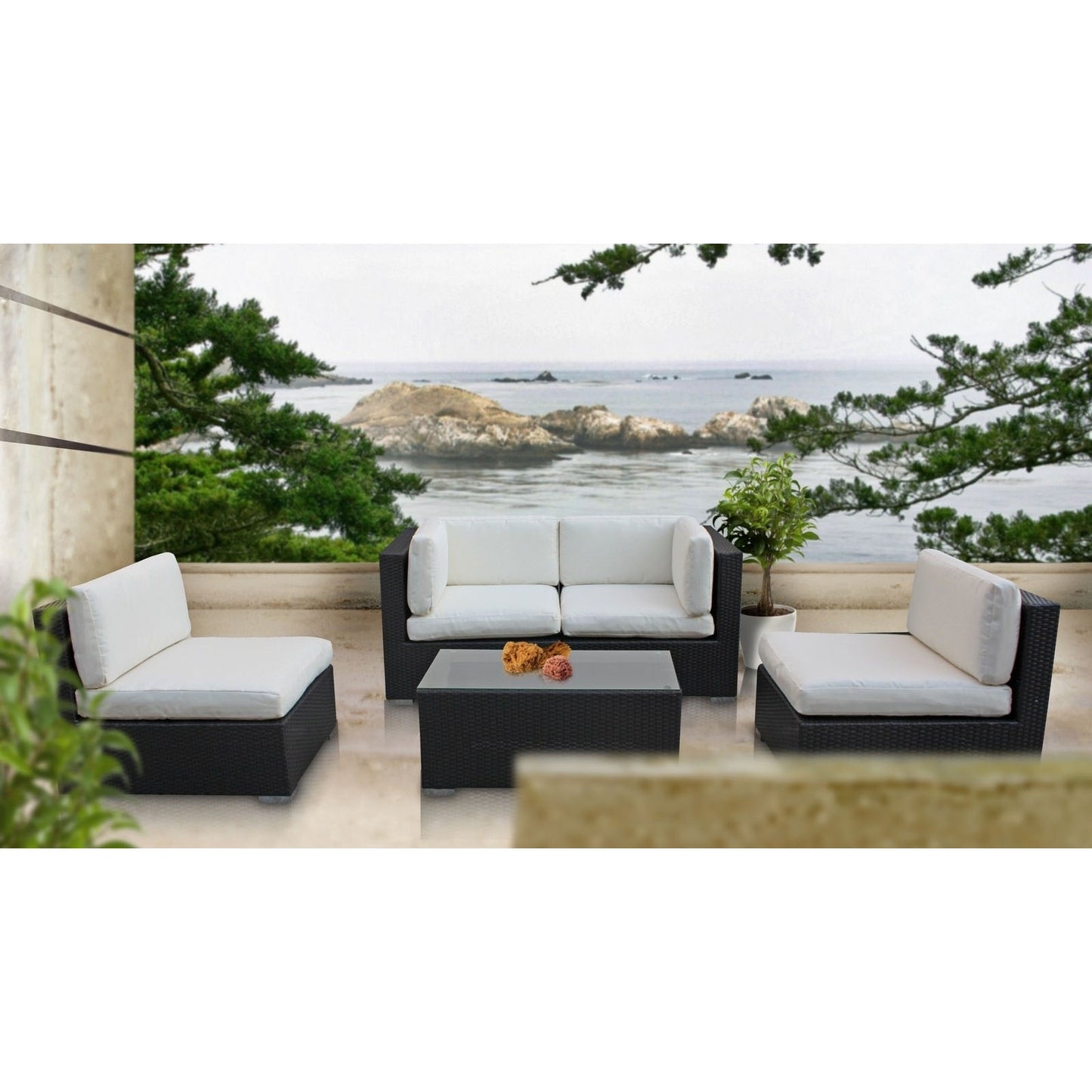 Modway Camfora 5 Piece Outdoor Patio Sectional Set