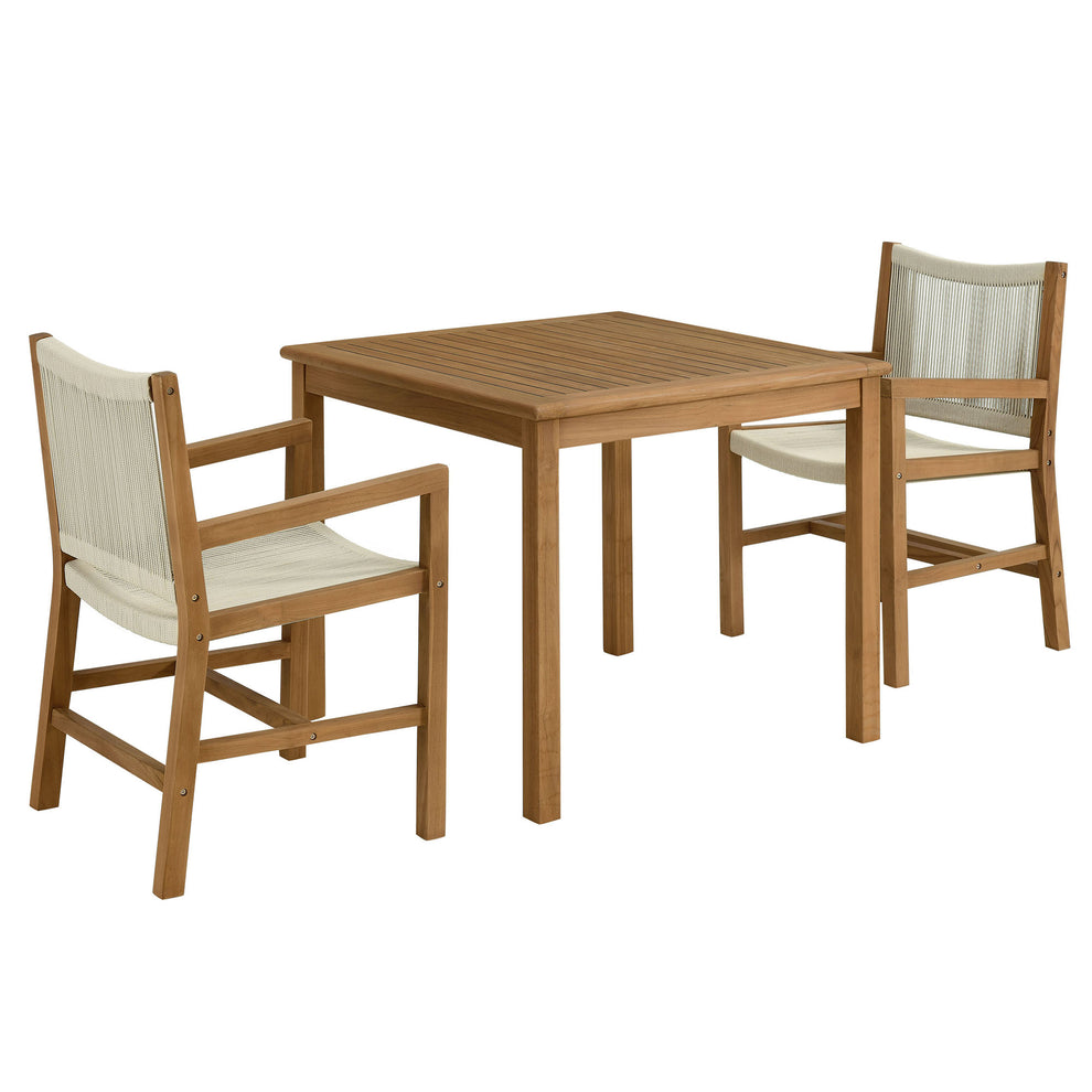 Vienna 3-Piece Outdoor Patio Teak and Rope Dining Set with Armchairs by Modway | Armchairs | Modishstore - 7