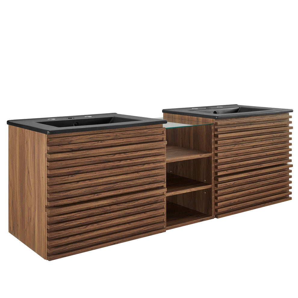 Render 62" Wall-Mount Double Sink Bathroom Vanity by Modway | Bathroom Accessories | Modishstore - 2