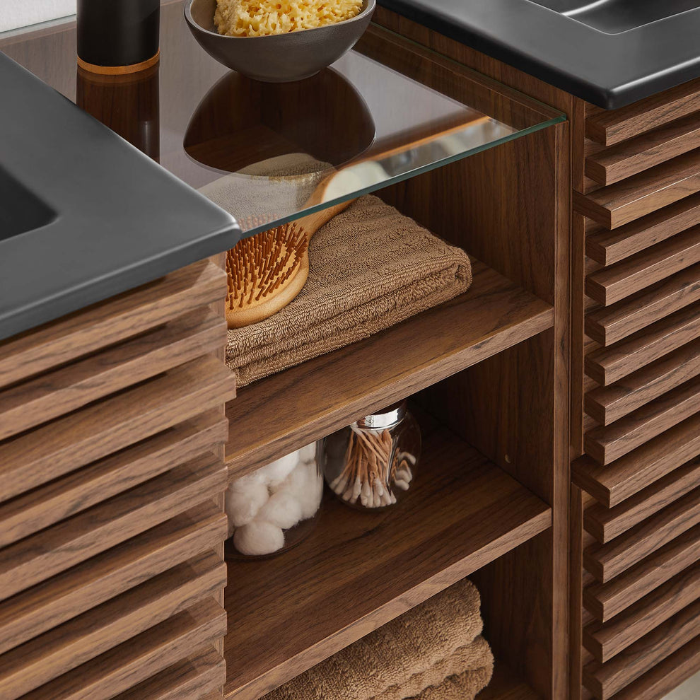 Render 62" Wall-Mount Double Sink Bathroom Vanity by Modway | Bathroom Accessories | Modishstore - 3