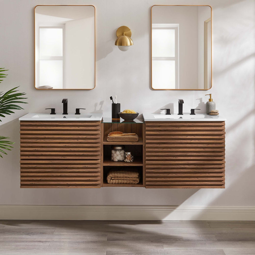 Render 62" Wall-Mount Double Sink Bathroom Vanity by Modway | Bathroom Accessories | Modishstore - 14