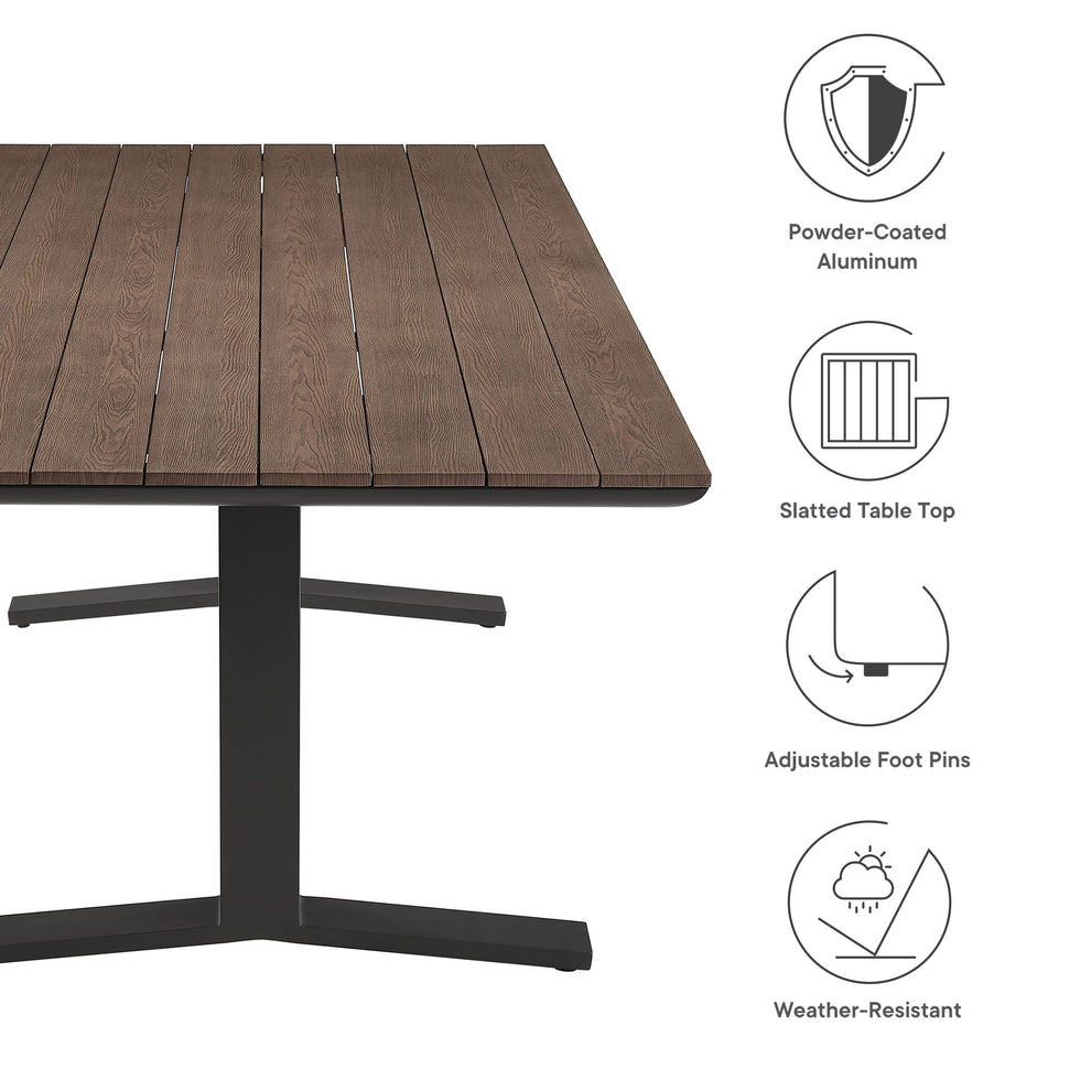 Gavelston 91" Outdoor Patio Aluminum Dining Table by Modway | Dining Tables | Modishstore - 7