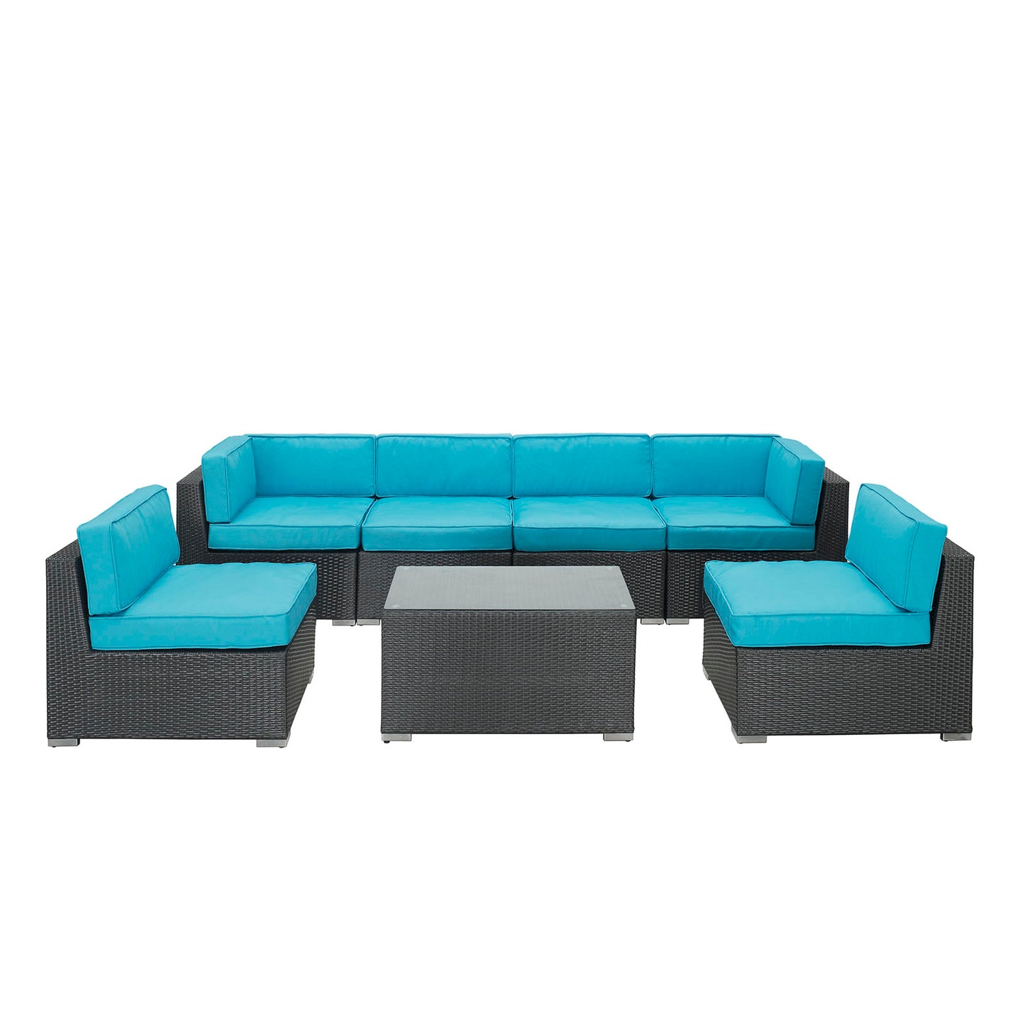 Aero 7 Piece Outdoor Patio Sectional Set By Modway - EEI-695 | Outdoor Sofas, Loveseats & Sectionals | Modishstore - 19
