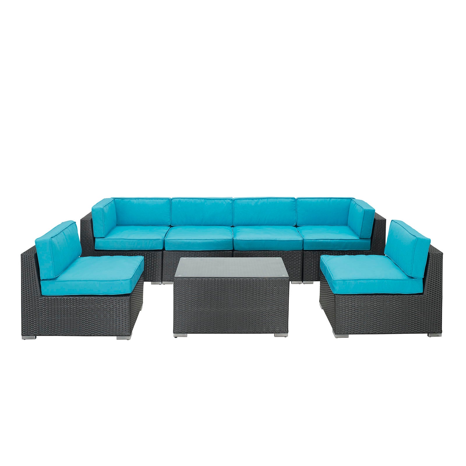 Aero 7 Piece Outdoor Patio Sectional Set By Modway - EEI-695 | Outdoor Sofas, Loveseats & Sectionals | Modishstore - 19