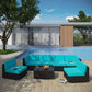 Aero 7 Piece Outdoor Patio Sectional Set By Modway - EEI-695 | Outdoor Sofas, Loveseats & Sectionals | Modishstore - 18