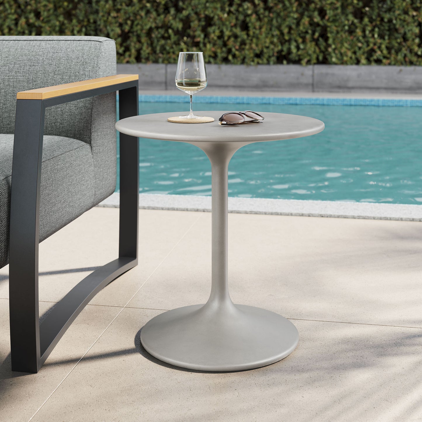 Esme Outdoor Patio Outdoor Patio Concrete Side Table by Modway | Side Tables | Modishstore - 1