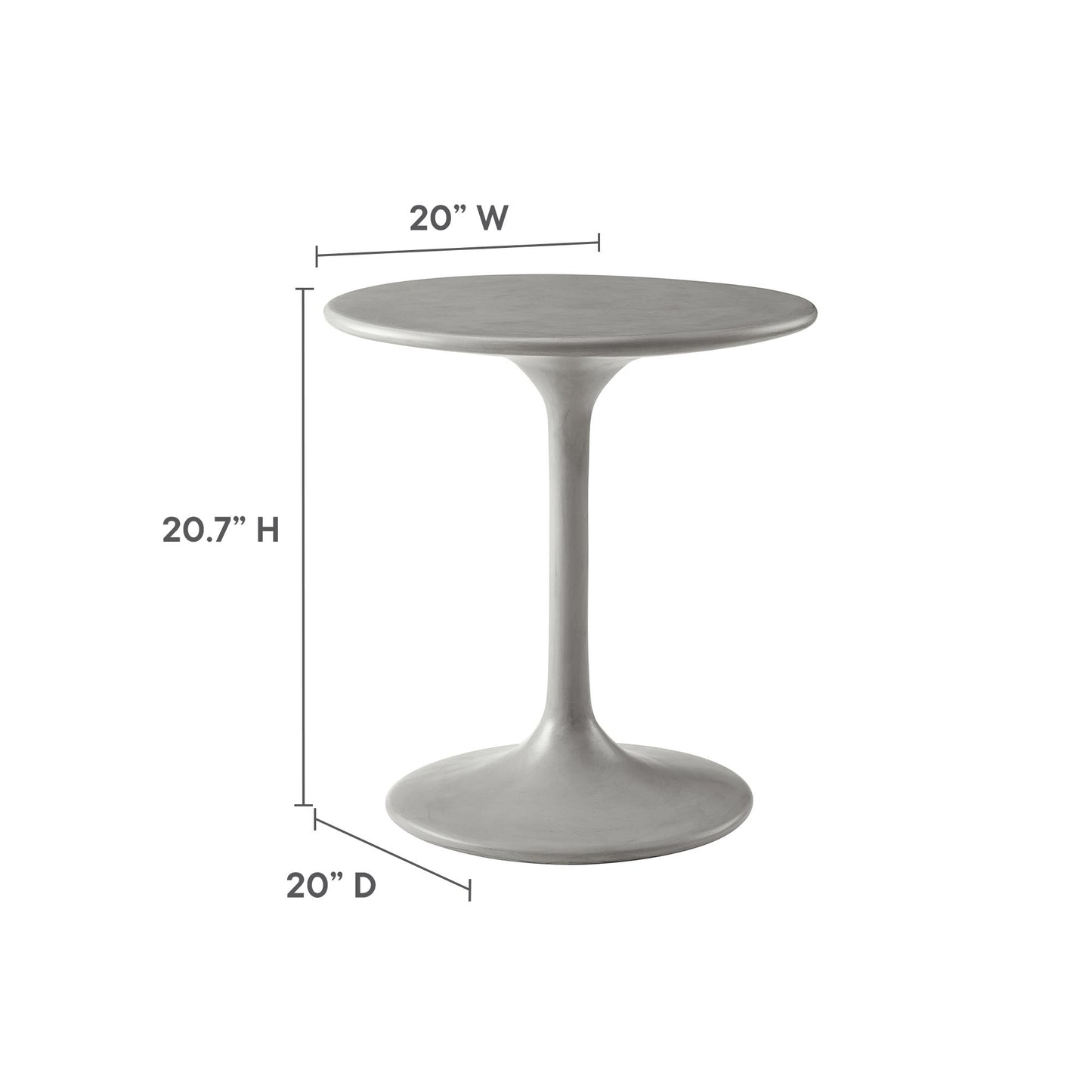 Esme Outdoor Patio Outdoor Patio Concrete Side Table by Modway | Side Tables | Modishstore - 7