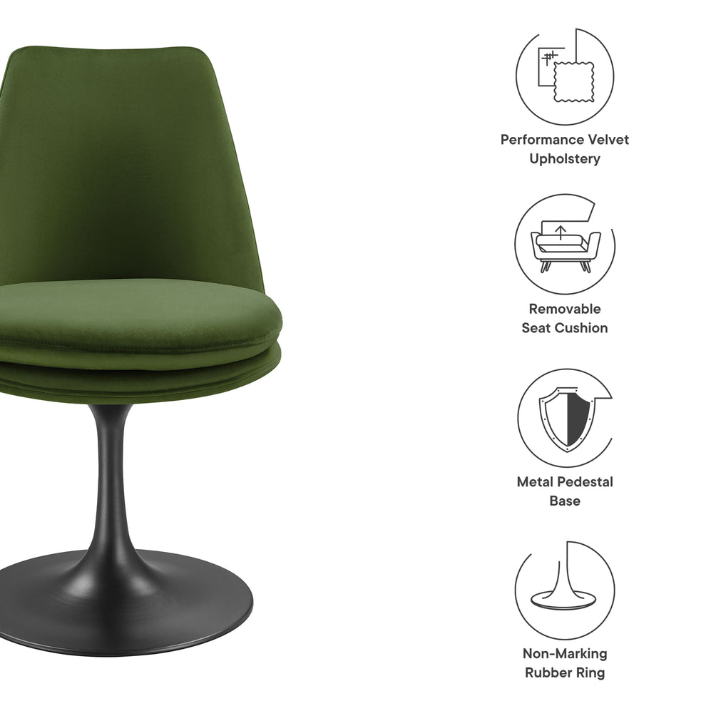 Lippa Swivel Dining Performance Velvet Side Chair by Modway | Dining Chairs | Modishstore - 9