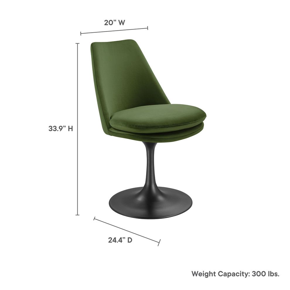 Lippa Swivel Dining Performance Velvet Side Chair by Modway | Dining Chairs | Modishstore - 10