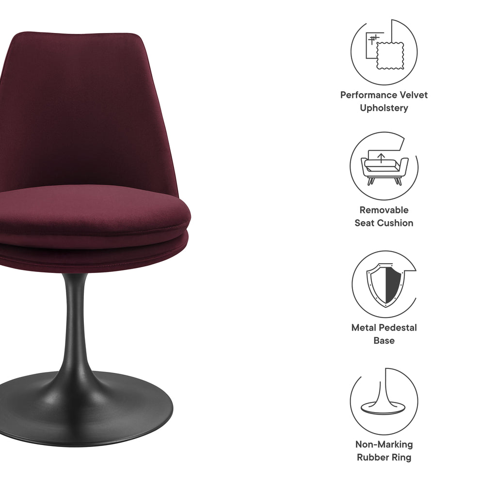 Lippa Swivel Dining Performance Velvet Side Chair by Modway | Dining Chairs | Modishstore - 19