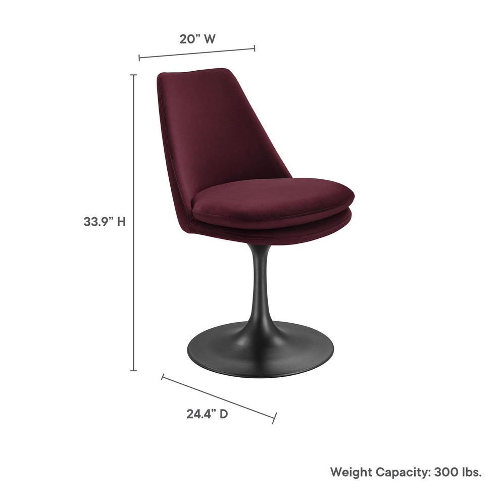 Lippa Swivel Dining Performance Velvet Side Chair by Modway | Dining Chairs | Modishstore - 20