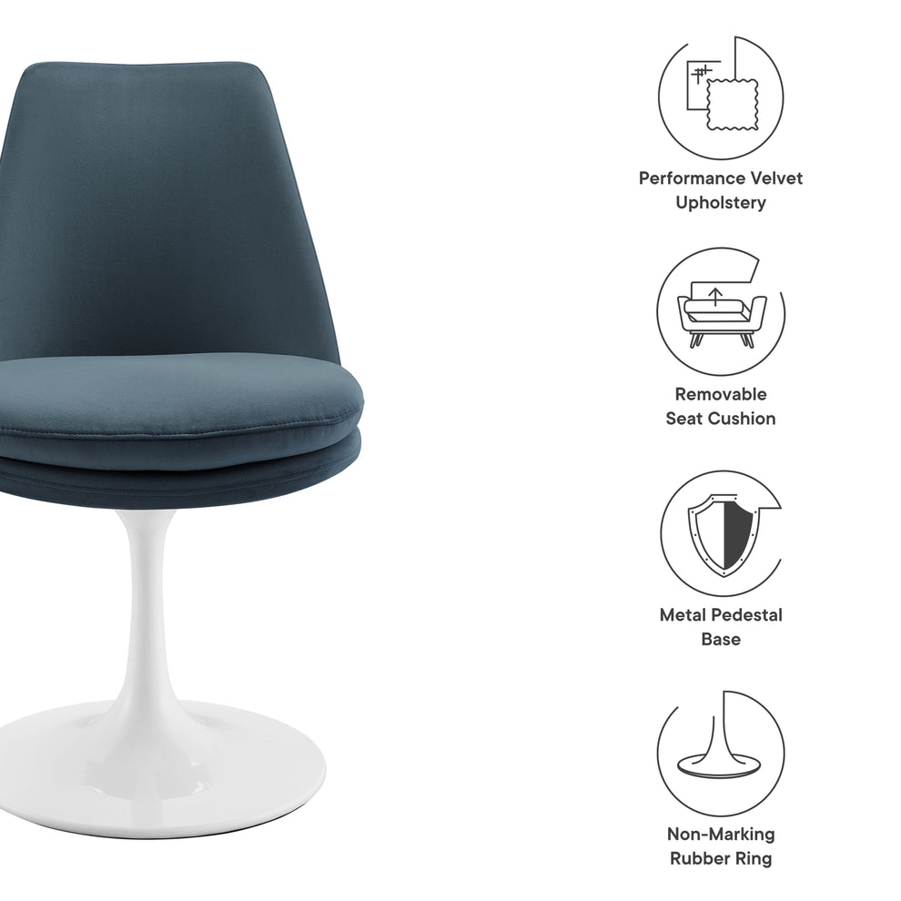 Lippa Swivel Dining Performance Velvet Side Chair by Modway | Dining Chairs | Modishstore - 29