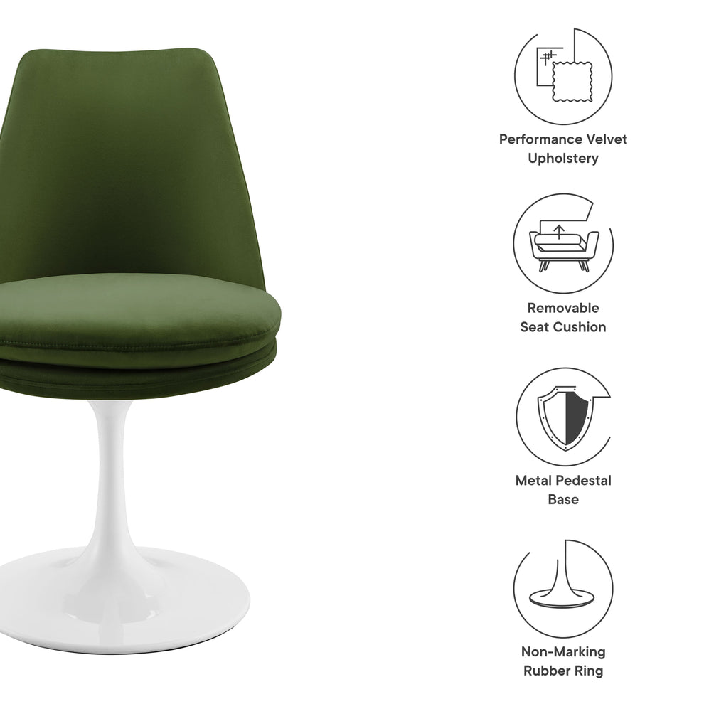 Lippa Swivel Dining Performance Velvet Side Chair by Modway | Dining Chairs | Modishstore - 39