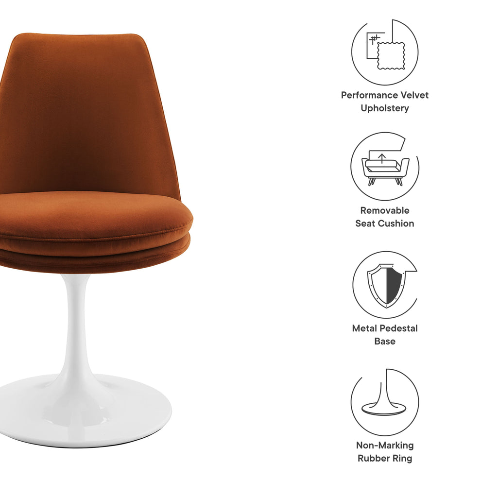 Lippa Swivel Dining Performance Velvet Side Chair by Modway | Dining Chairs | Modishstore - 49