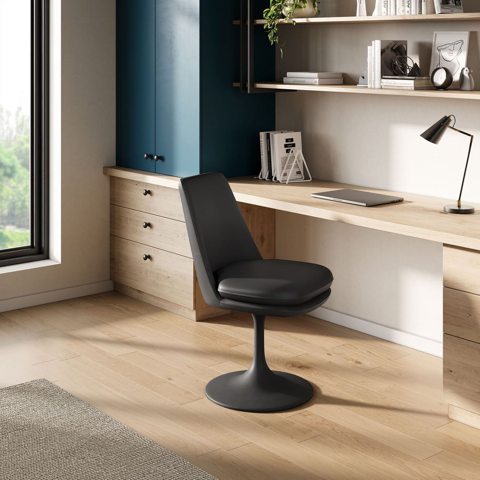 Lippa Swivel Dining Vegan Leather Side Chair by Modway | Dining Chairs | Modishstore - 1