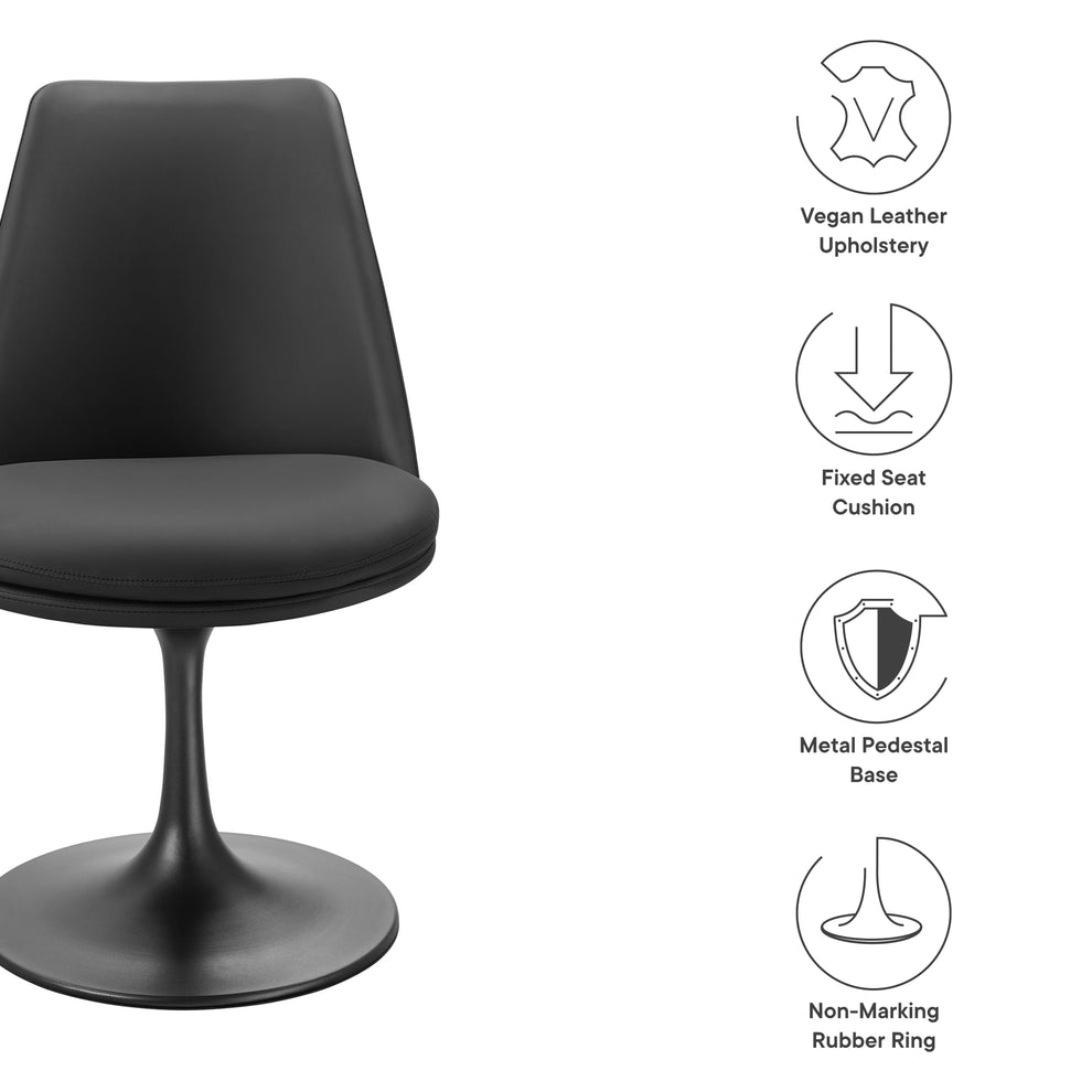 Lippa Swivel Dining Vegan Leather Side Chair by Modway | Dining Chairs | Modishstore - 9