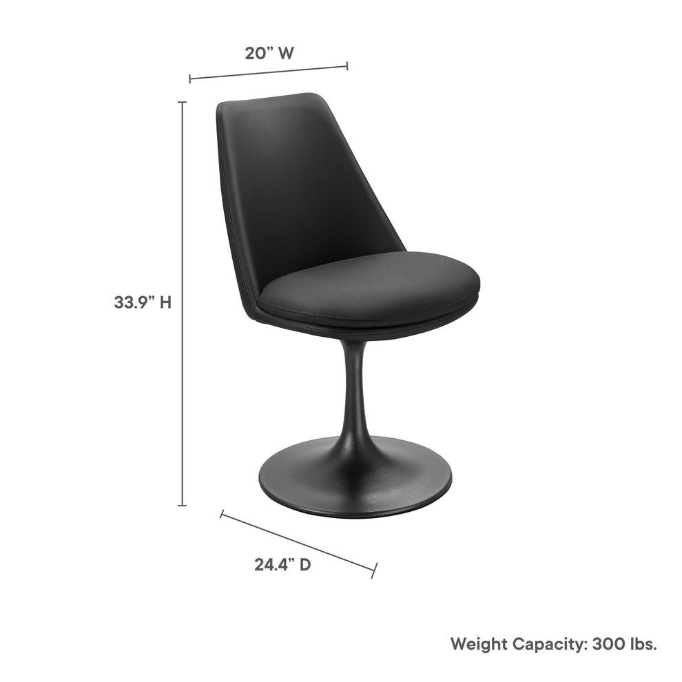 Lippa Swivel Dining Vegan Leather Side Chair by Modway | Dining Chairs | Modishstore - 10