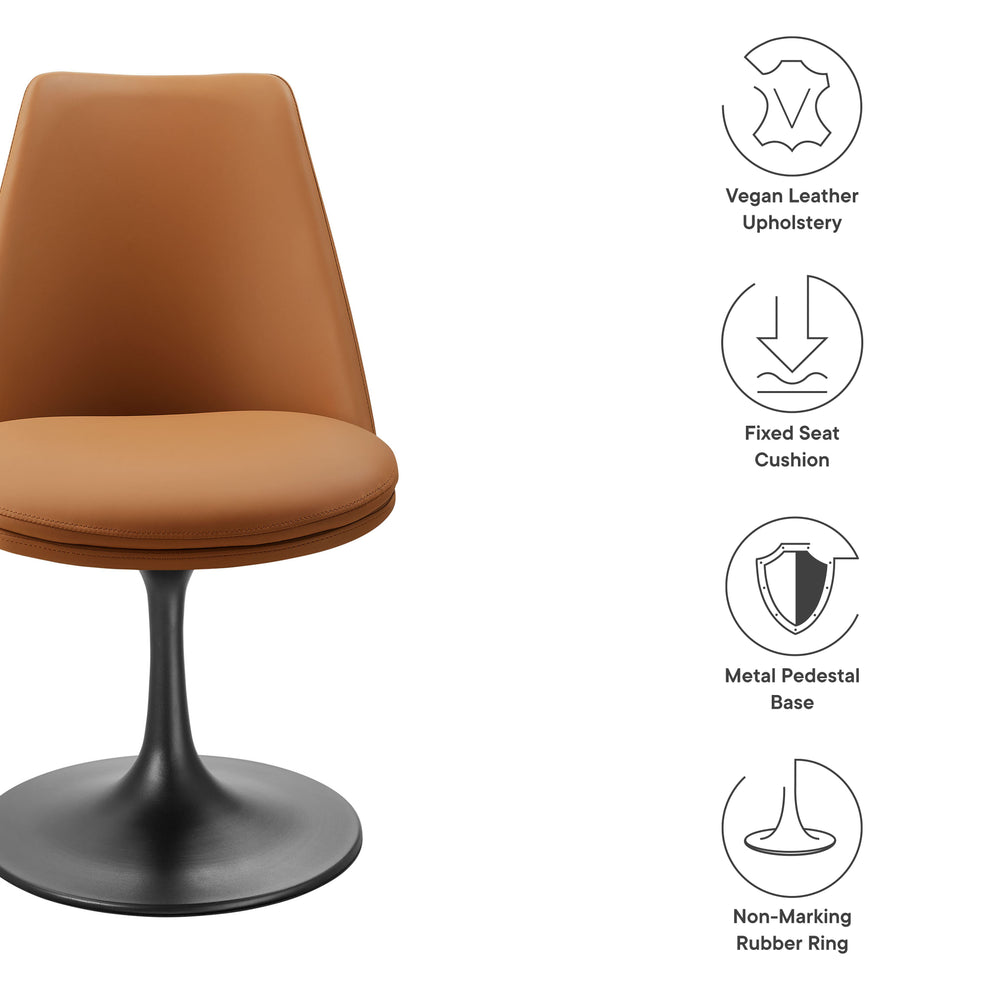 Lippa Swivel Dining Vegan Leather Side Chair by Modway | Dining Chairs | Modishstore - 19
