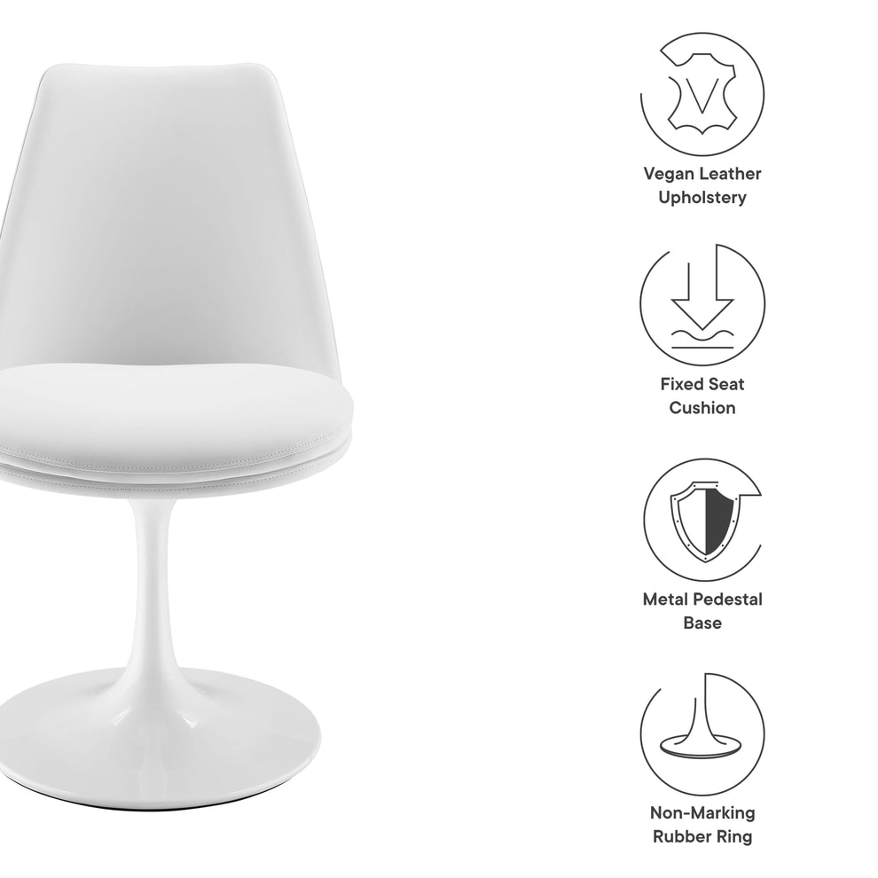 Lippa Swivel Dining Vegan Leather Side Chair by Modway | Dining Chairs | Modishstore - 29