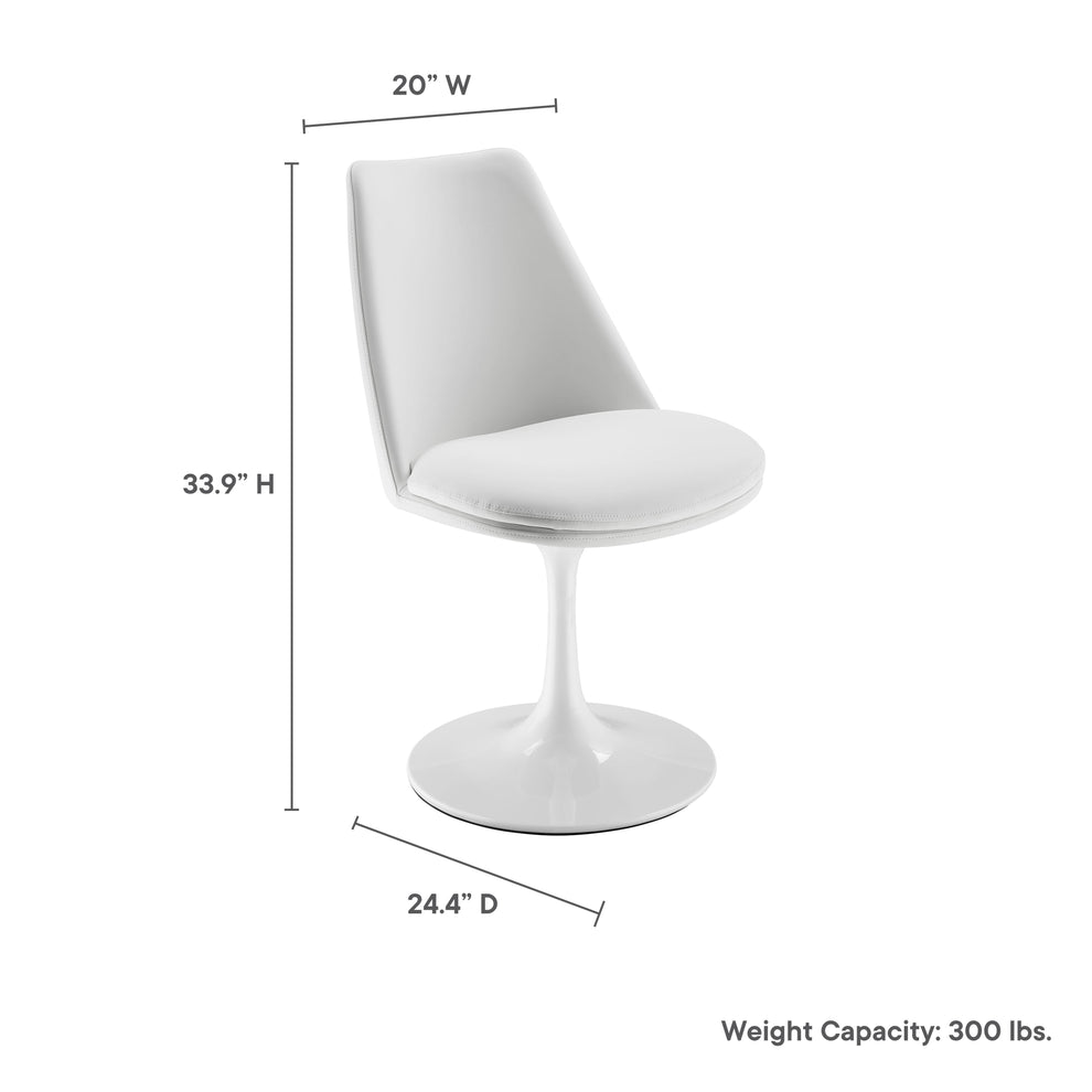 Lippa Swivel Dining Vegan Leather Side Chair by Modway | Dining Chairs | Modishstore - 30