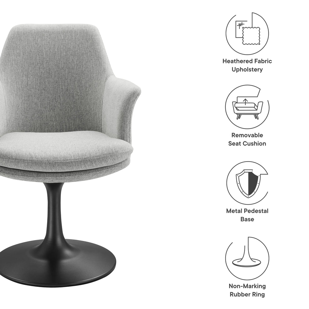 Lippa Swivel Dining Upholstered Armchair by Modway | Dining Chairs | Modishstore - 9