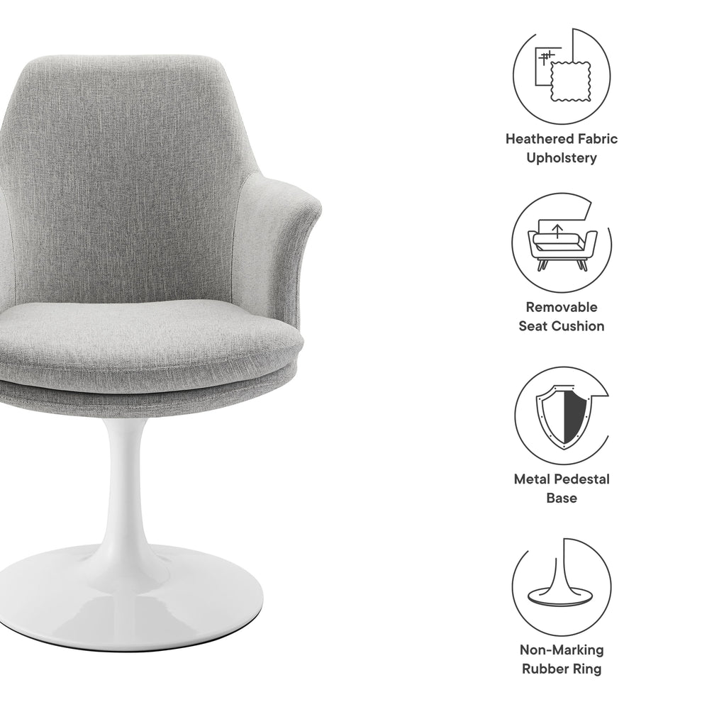 Lippa Swivel Dining Upholstered Armchair by Modway | Dining Chairs | Modishstore - 19