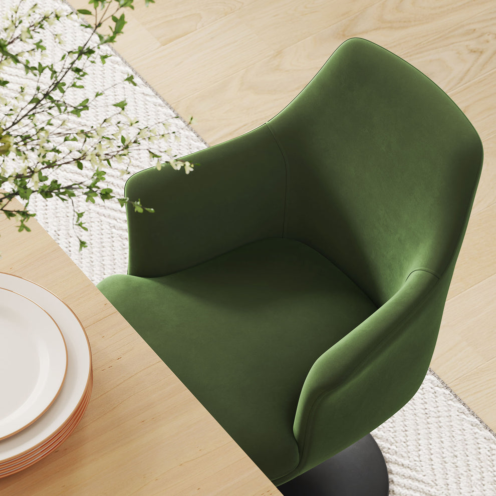 Lippa Swivel Dining Performance Velvet Armchair by Modway | Dining Chairs | Modishstore - 8