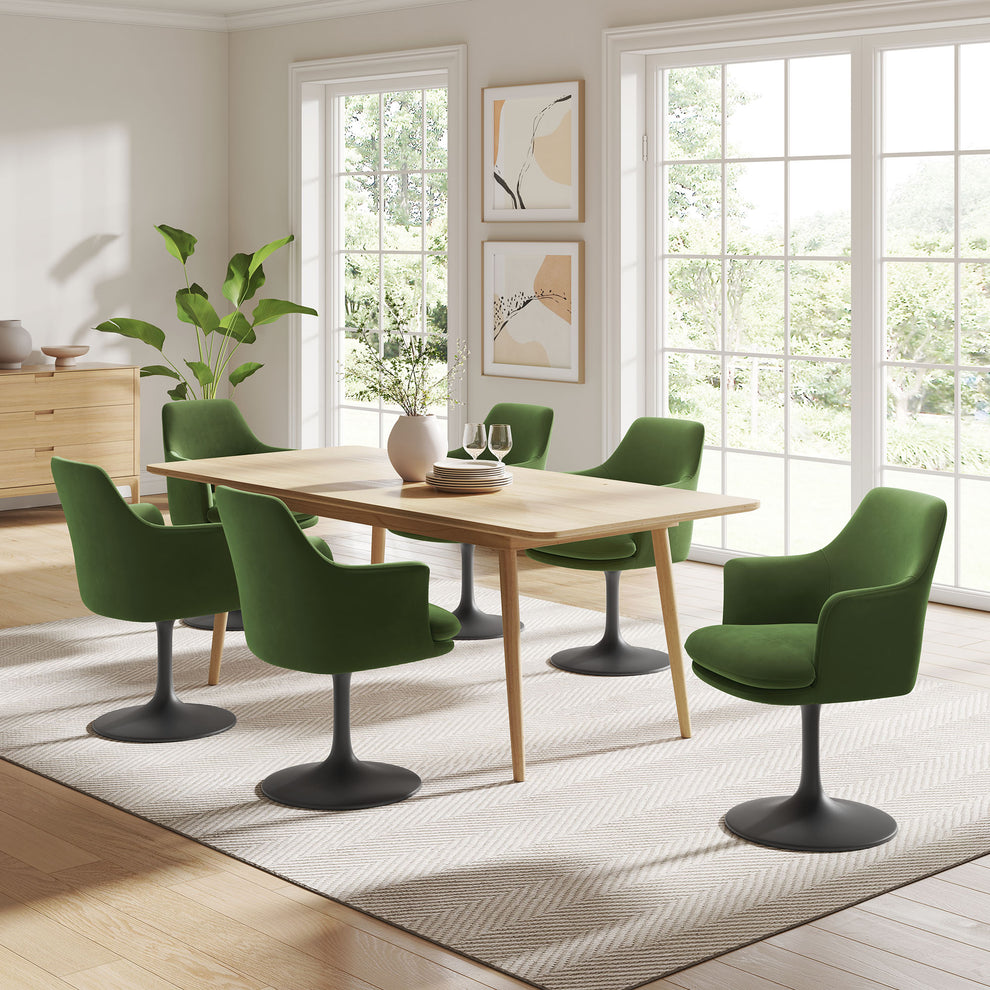 Lippa Swivel Dining Performance Velvet Armchair by Modway | Dining Chairs | Modishstore - 1