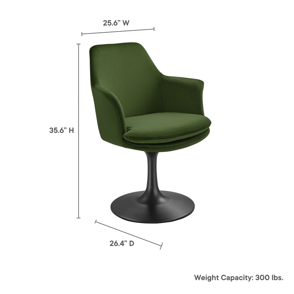 Lippa Swivel Dining Performance Velvet Armchair by Modway | Dining Chairs | Modishstore - 10