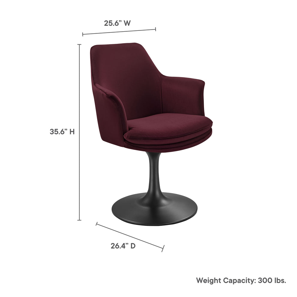 Lippa Swivel Dining Performance Velvet Armchair by Modway | Dining Chairs | Modishstore - 20