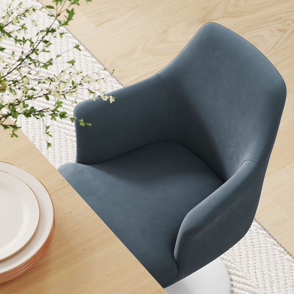 Lippa Swivel Dining Performance Velvet Armchair by Modway | Dining Chairs | Modishstore - 27