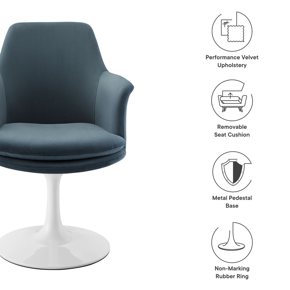Lippa Swivel Dining Performance Velvet Armchair by Modway | Dining Chairs | Modishstore - 29