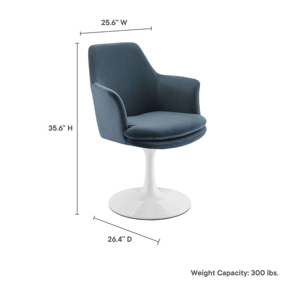 Lippa Swivel Dining Performance Velvet Armchair by Modway | Dining Chairs | Modishstore - 30