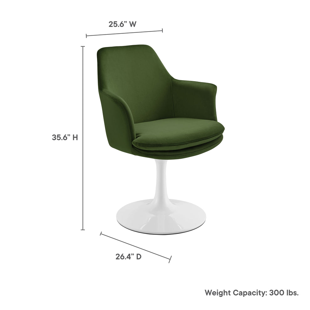 Lippa Swivel Dining Performance Velvet Armchair by Modway | Dining Chairs | Modishstore - 40