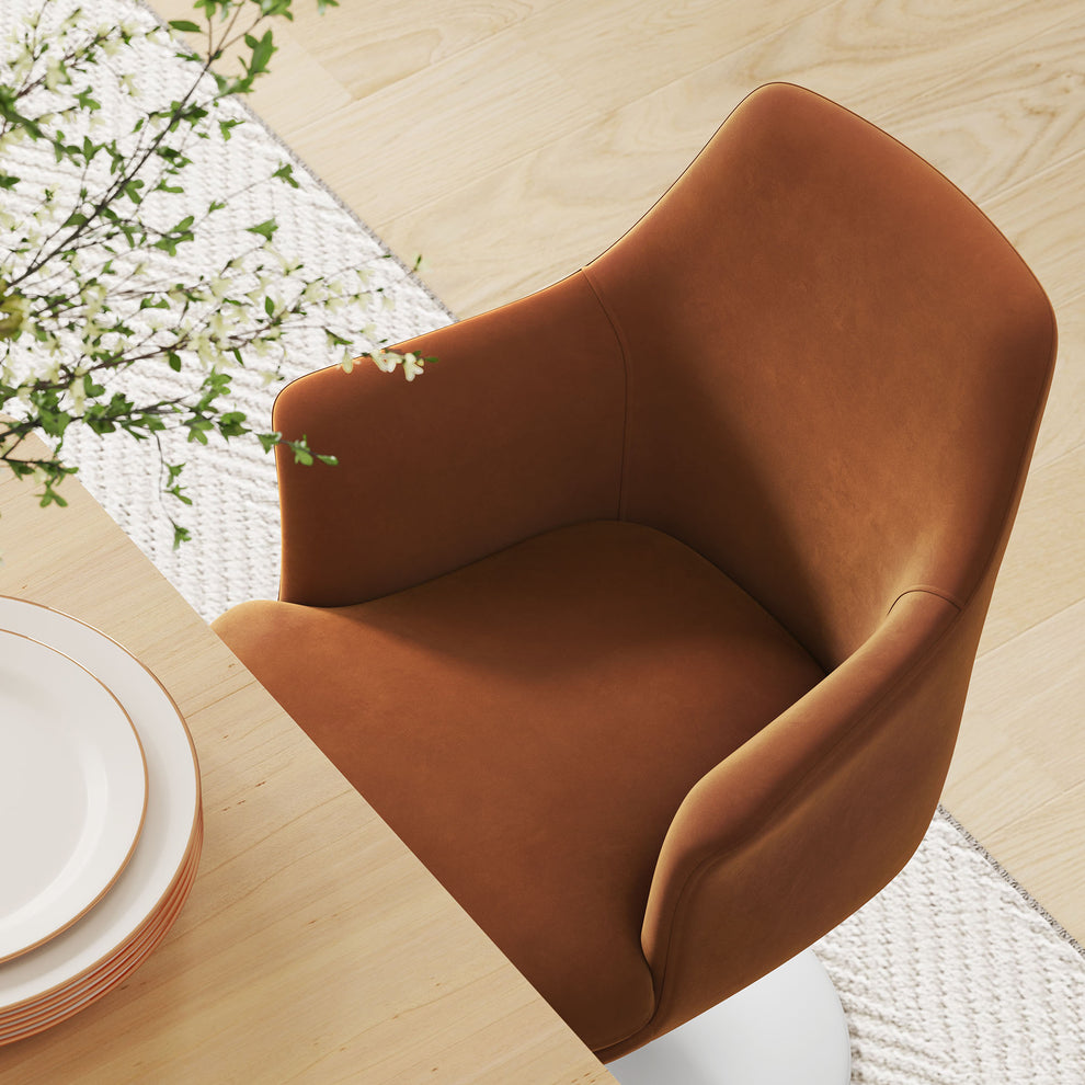 Lippa Swivel Dining Performance Velvet Armchair by Modway | Dining Chairs | Modishstore - 47