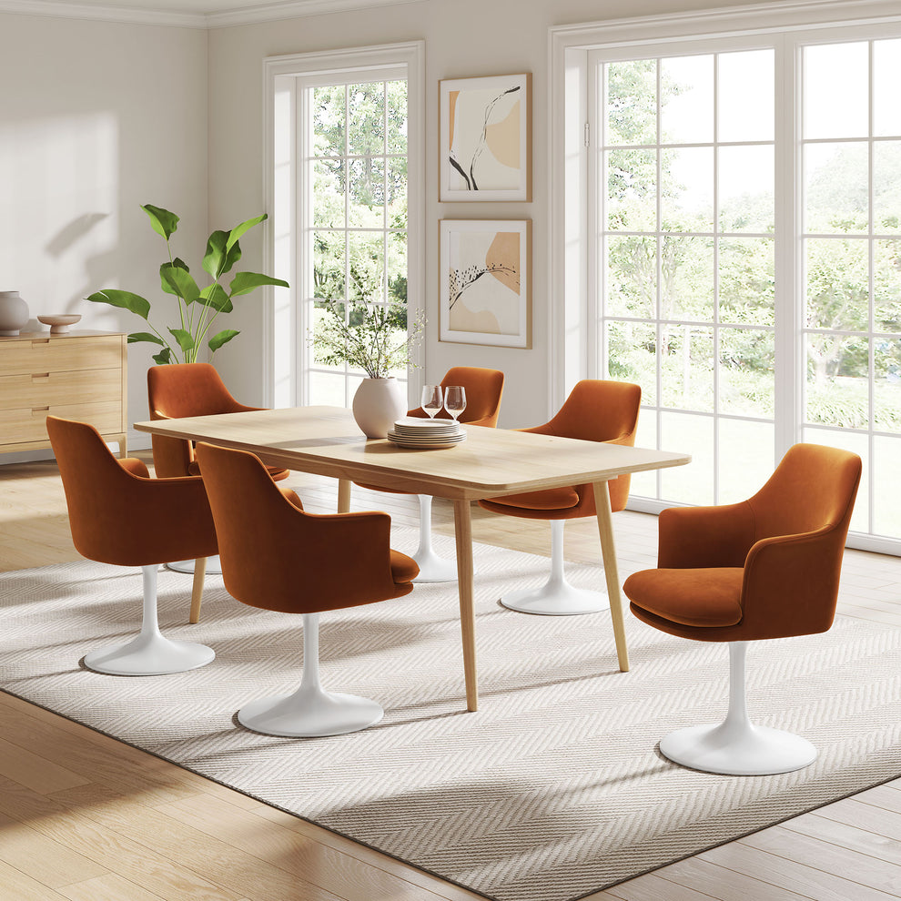 Lippa Swivel Dining Performance Velvet Armchair by Modway | Dining Chairs | Modishstore - 48